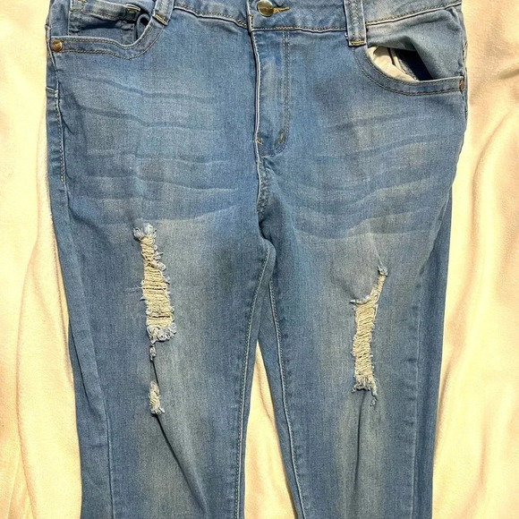 Blue Republic Womens Distressed Skinny Blue Jeans Size 17 RN 143247 - Picture 11 of 17